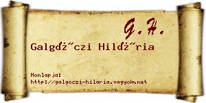 Galgóczi Hilária névjegykártya